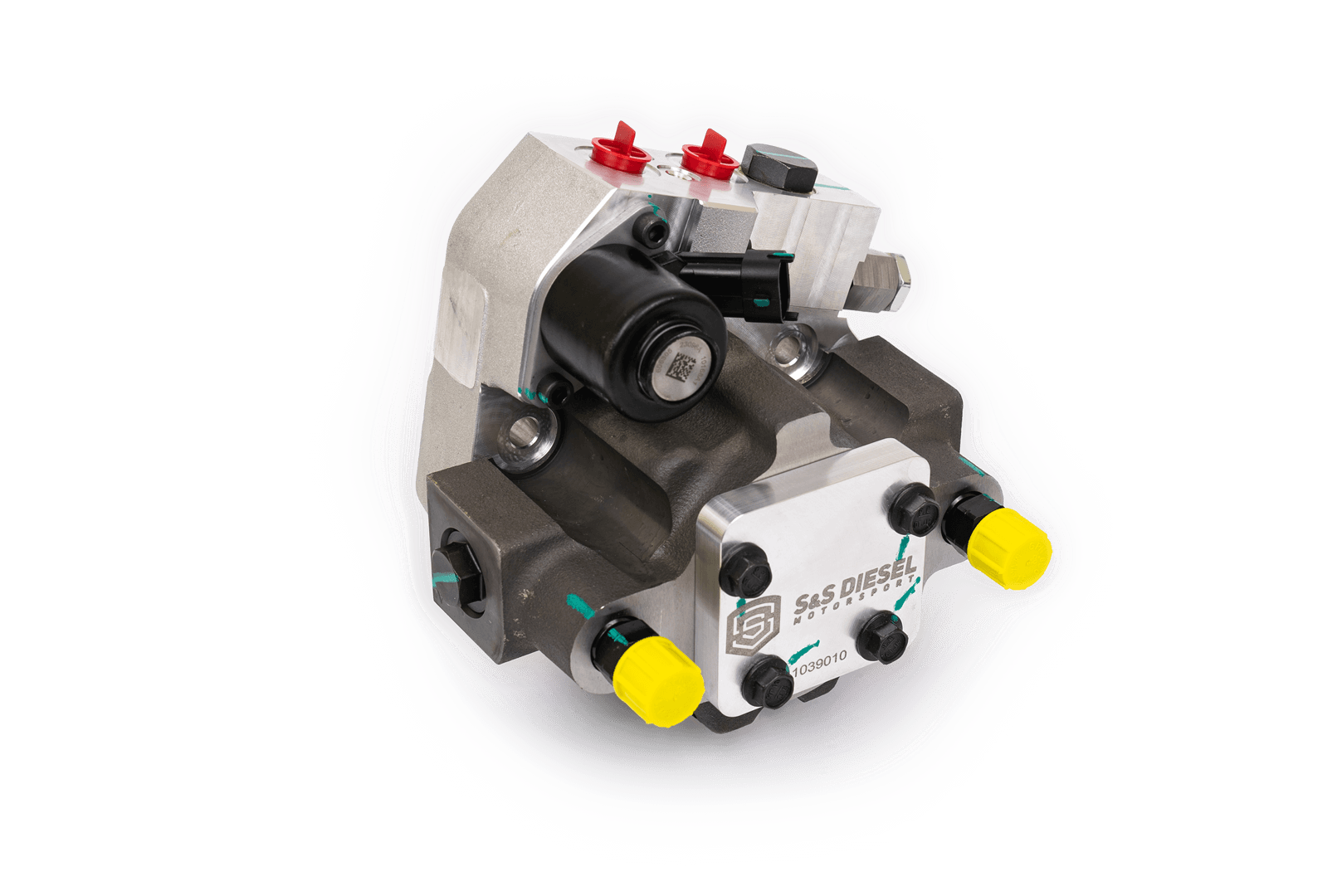 DCR Pump displayed in front of a plain white background showing the different parts.